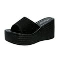 thumbnail image 1 of Wedge Sandals for Women Women's Wedges Mid Heel Platform Sandals for Women Dressy Summer Casual Outdoor Sandal Shoes Beach Summer Sandals Black Women Sandal, 1 of 2