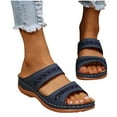 thumbnail image 1 of Wedge Sandals for Women Comfortable Slip on Orthopedic Sandals Dressy Summer Arch Support Slipper, 1 of 5