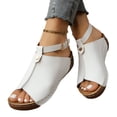 thumbnail image 1 of Wedge Sandals for Women Dressy Slip on Sandals Summer Slippers Walking Shoes Outdoor Casual Footwear Beach Open Toe Thick Bottom Sandals, 1 of 7