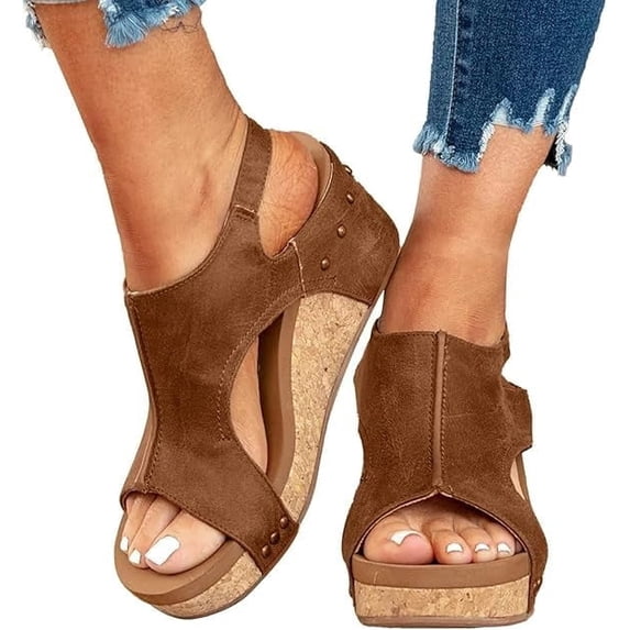 Wedge Sandals for Women Dressy Summer, 2026 Open Toe Espadrilles Platform Ankle Strap Sandals Casual Boho Walking Strappy Slip on Sandals