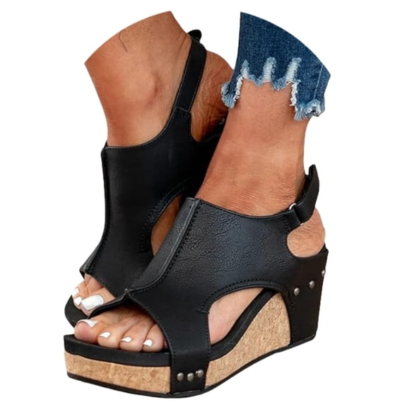 Wedge Sandals for Women Dressy Summer, 2026 Open Toe Espadrilles Platform Ankle Strap Sandals Casual Boho Walking Strappy Slip on Sandals