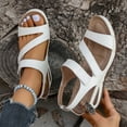 thumbnail image 1 of Wedge Sandals for Women Fashion Casual Summer Orthopedic Sandals New Style Solid Color Beach Fish Mouth Sandals Thick Bottom Wedge Heels Sandals, 1 of 6