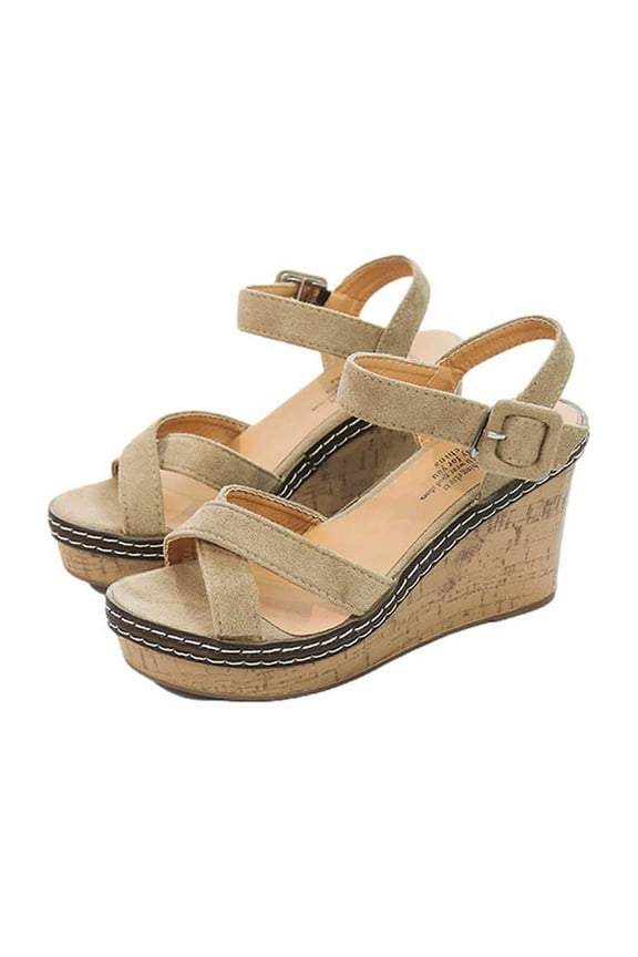 Wedge Sandals for Women Girls Dresssy 2023 Shoes Open Toe Buckle Ankle Strap Platform Sandals Shoes