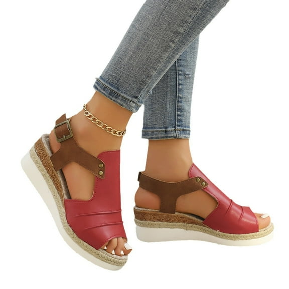 Wedge Sandals for Women,  Open Toe Wedge Heels Sandals Summer Comfortable  Casual Sandals