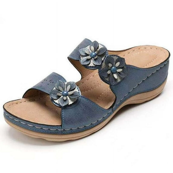 Wedge Sandals for Women Summer Casual Beach Wedge Shoes Slip on Platform Slipper Mules Open Toe Shoes
