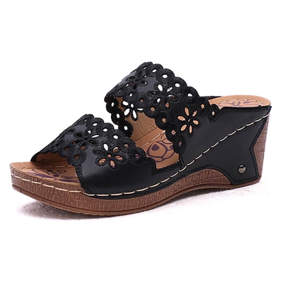 Wedge Sandals for Women Summer Fashion Slippers Open Toe Casual Wedges Slip On Platform Sandals Women Beach Travel Walking Shoes Comfortable