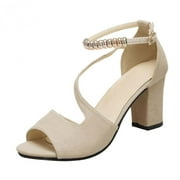 Wedge Sandals for Women, Womens Strappy Waterproof Shoes Summer Open Toe Chunky Block High Heels Platform Sandals