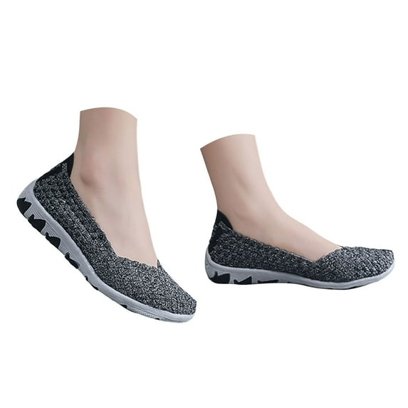 Wedge Slip on Loafers Walking Shoes for Women Beach Lightweight Comfortable Woven Nursing Flats Work Shoes