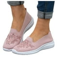 thumbnail image 1 of Wedge Slip on Walking Shoes for Women Woven Lightweight Comfortable Flower Embroidered Driving Loafers, 1 of 7