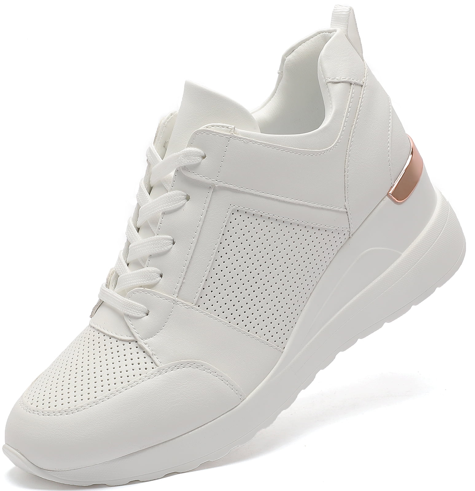 heeled white sneakers