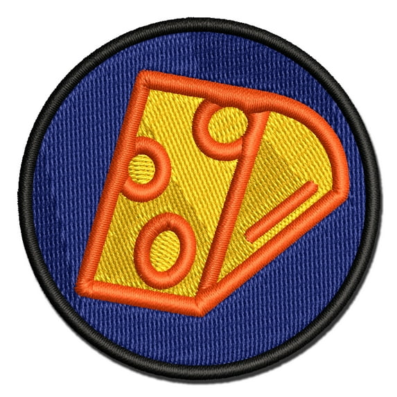 Wedge of Cheese Applique Multi-Color Embroidered Hook & Loop Patch - 2.0 Inch Mini