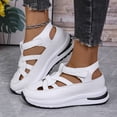 thumbnail image 1 of Wedges Heels For Women,Womens Walking Sandals,Summer Sandals,Womens Wedge Sports Sandals Soft Thick Sole Closed Toe Strappy Lightweight Comfortable Casual Stylish Sandals Casual Stylish,White,6.5, 1 of 9