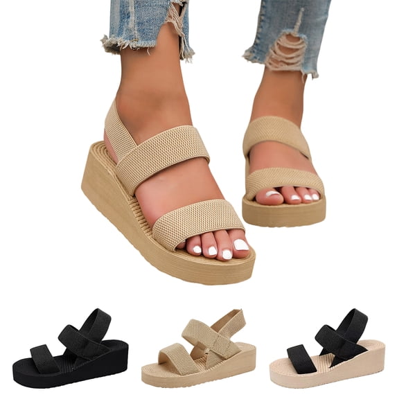 Wedges Sandals For Women Slingback Ankle Strap Platform Sandals Lightweight Casual Outdoor Beach Summer Walking Shoes, 41