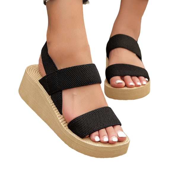 Wedges Sandals For Women Slingback Ankle Strap Platform Sandals Lightweight Casual Outdoor Beach Summer Walking Shoes, 41