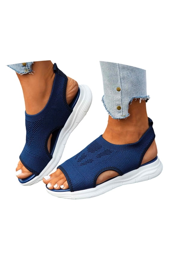 Wedges Sandals for Women Gold Trendy Lightweight Hard Sole High Heel Womens Slippers Size 6 Summer Beach Walking Shoes Ankle Elastic Back Strap T-Strap Bohemian Shoe