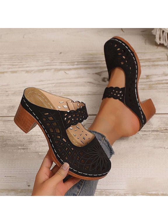 Wedges Shoes for Women Peep Toe Pumps Shoes Outdoor Shoes Leisure Casual Slip On Fashion Breathable Casual Shoes Black 9.5