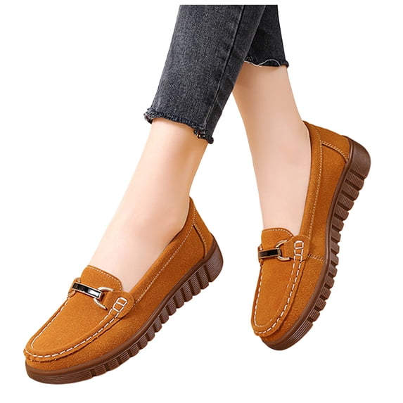 Wedges Slip on Penny Loafer for Women 2025 Classic Platform Non Slip Work Walking Flat Spring Fall Boat Shoes