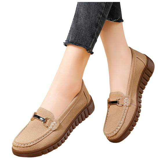 Wedges Slip on Penny Loafer for Women 2025 Classic Platform Non Slip Work Walking Flat Spring Fall Boat Shoes