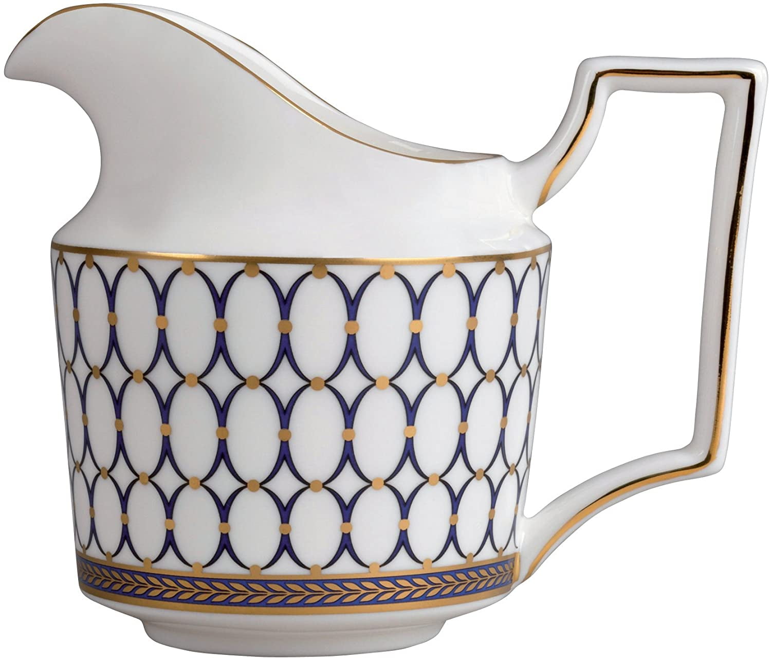 Elegant Renaissance Gold and Deep Blue Bone China Creamer