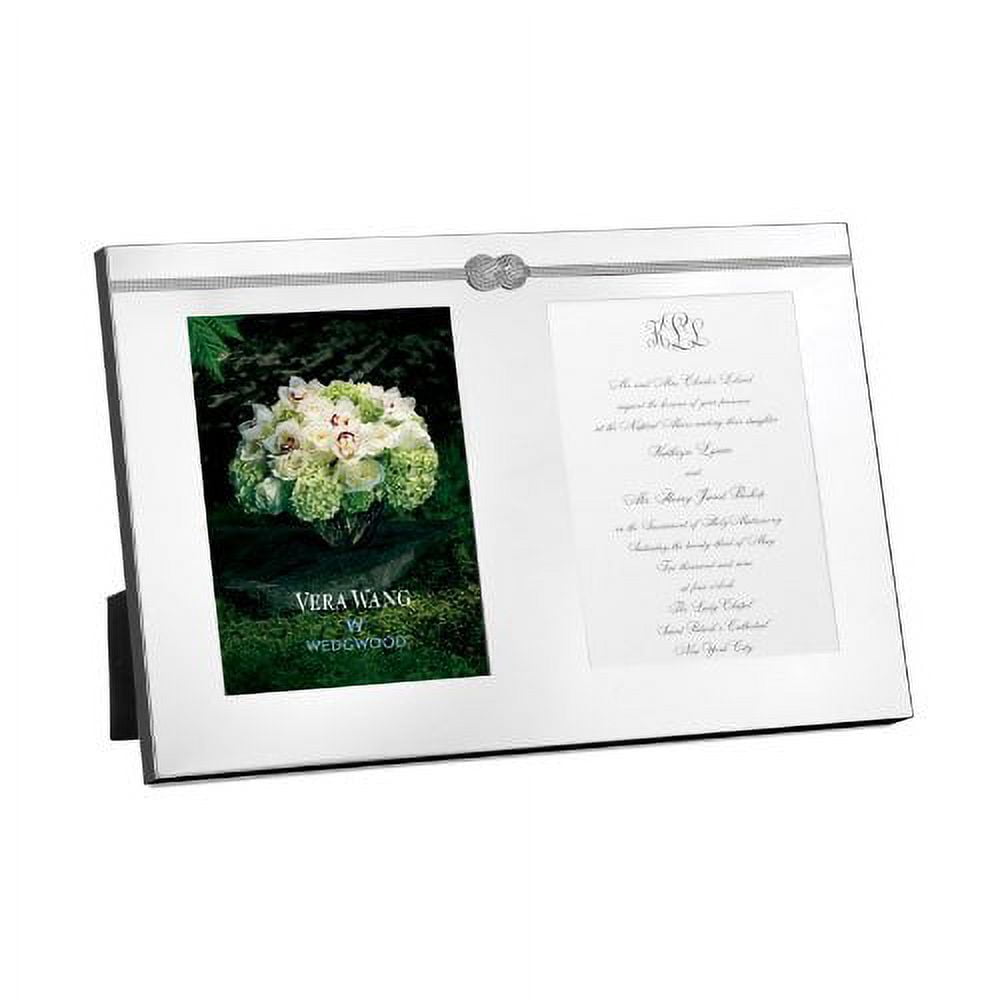 Silver Double Invitation Frame with Textured Detailing