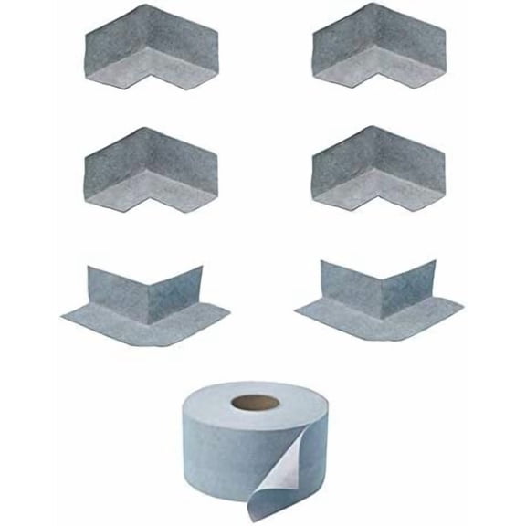 Wedi 4x Inside, 2x Outside Preformed Seamless Fleece Laminated Corners, and 10M Wedi Polyethylene Waterproofing Membrane Strip