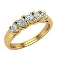 thumbnail image 1 of Weding Band Diamond Rings 5 Stone Anniversary Trellis Style 0.50 CT TW 14K Gold, 1 of 5