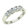 thumbnail image 1 of Weding Band Diamond Rings 5 Stone Anniversary Trellis Style 0.75 CT TW 14K White Gold (G,VS2), 1 of 5
