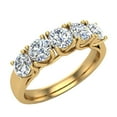 thumbnail image 1 of Weding Band Diamond Rings 5 Stone Anniversary Trellis Style 1.10 CT TW 14K Gold, 1 of 5