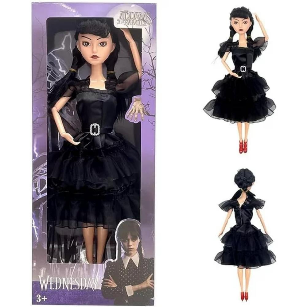 Wednesday Adams Figures Toy, 11.5 inch Dolls,Striped Short Sleeve,Joint  Mobility Doll, Birthday Gifts for Girls Fans 