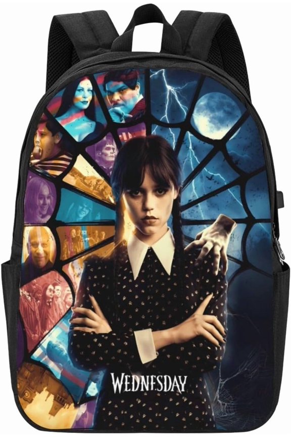 Wednesday Addams Backpack for Men Women Teen, School Bags Water Resistant Casual Daypack-CASE764