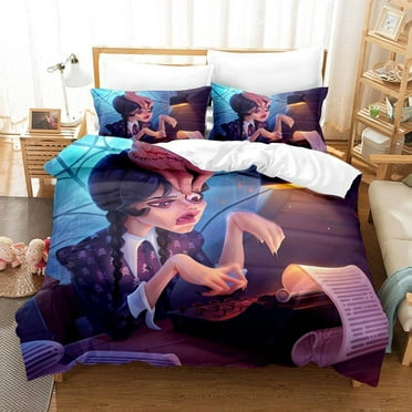 Wednesday Addams Bedding Set Bed Sheet Duvet Cover Pillowcase Bedroom Home Suit Washable 3in1