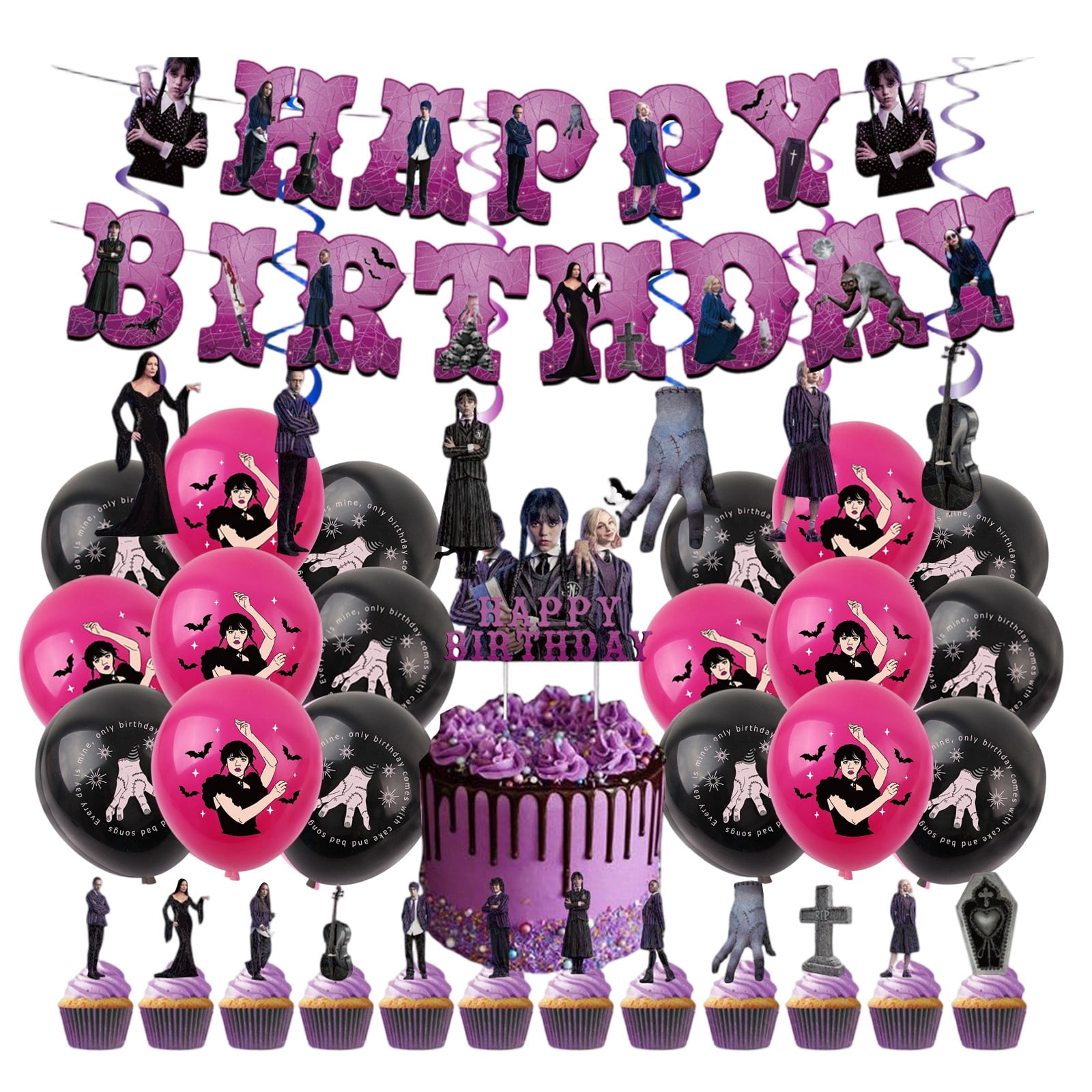 Wednesday Addams Birthday Decorations,Wednesday Addams Birthday Party