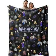 Wednesday Addams Blanket, Super Soft Flannel Throw Blanket, Adult Kids Sofa Bed Blanket, Lightweight, Comfortable and Warm, Suitable for All Seasons