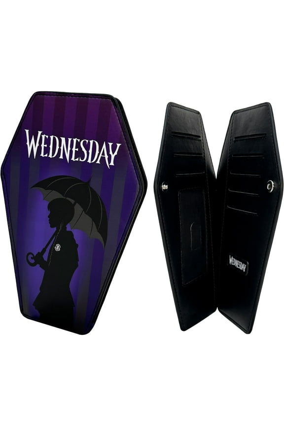 Wednesday Addams Coffin-Shaped Gothic Style Wallet with Cardholder Vegan Wallet