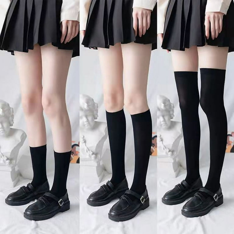 Wednesday Addams Cosplay Black Costume Socks - Black Knit School Uniform  Socks for 12-20 Years Girls