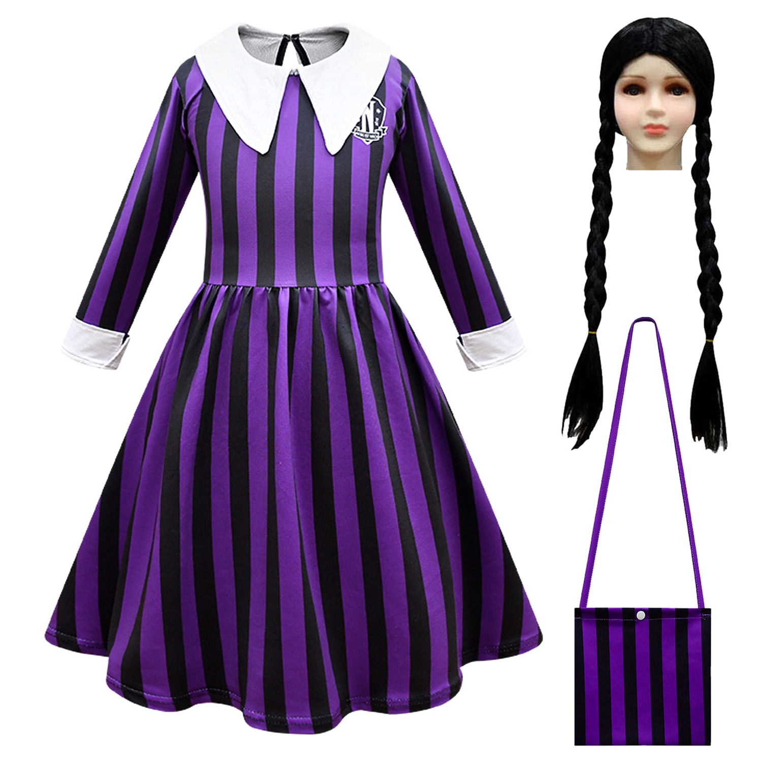 The Addams Family Wednesday Addams Costume Cosplay Dress Handmade