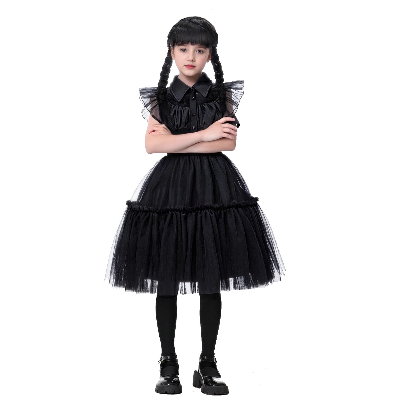 Wednesday Addams Costume Dress for Kids Girls, Addams Family Cosplay — free download