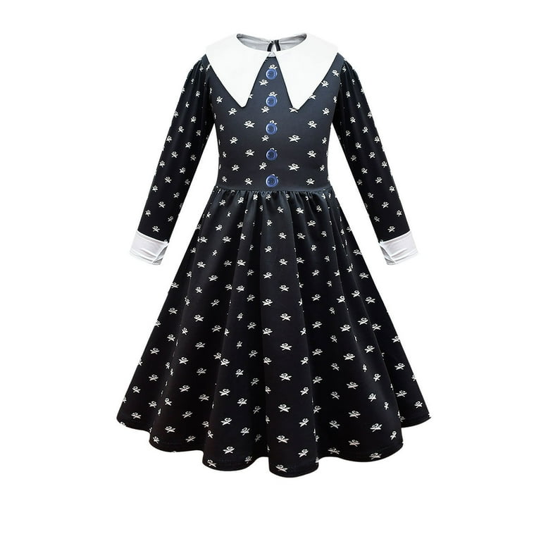 Wednesday Addams Costume for Girls Halloween Costumes Long Sleeve