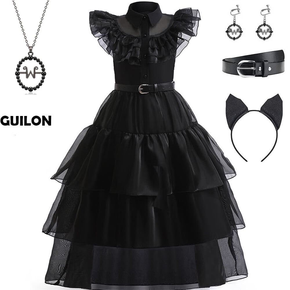 Wednesday Addams Costume For Girls Kids School Dance Halloween Cosplay wednesday-addams-costume-for-girls-kids-school-dance-halloween-cosplay