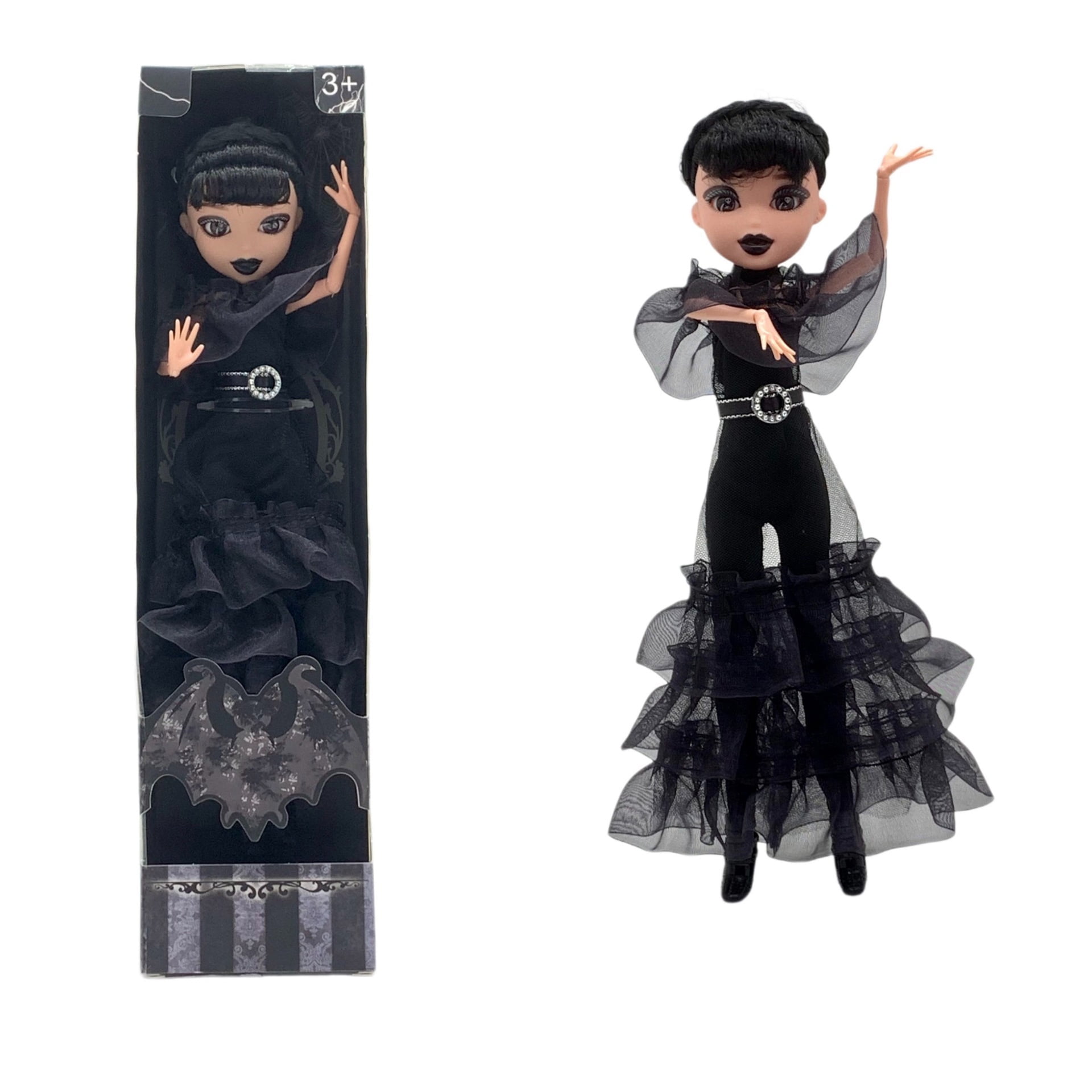 11.5 Inches Addams Dolls, Addams Toys With Black Dresses Long Sleeve Dots Made Move Features Ideal Christmas Birthday Gifts Kids Girls Fans Buy Multiple Save 10