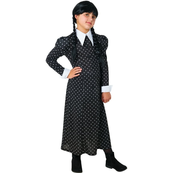 Wednesday Addams Dress Halloween Costume for Children, Girls' Size S (6/6x), by Rubies