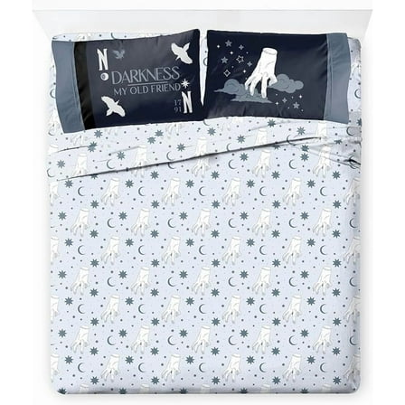 Wednesday Addams Full Moon 4 Piece Full Size Sheet Set