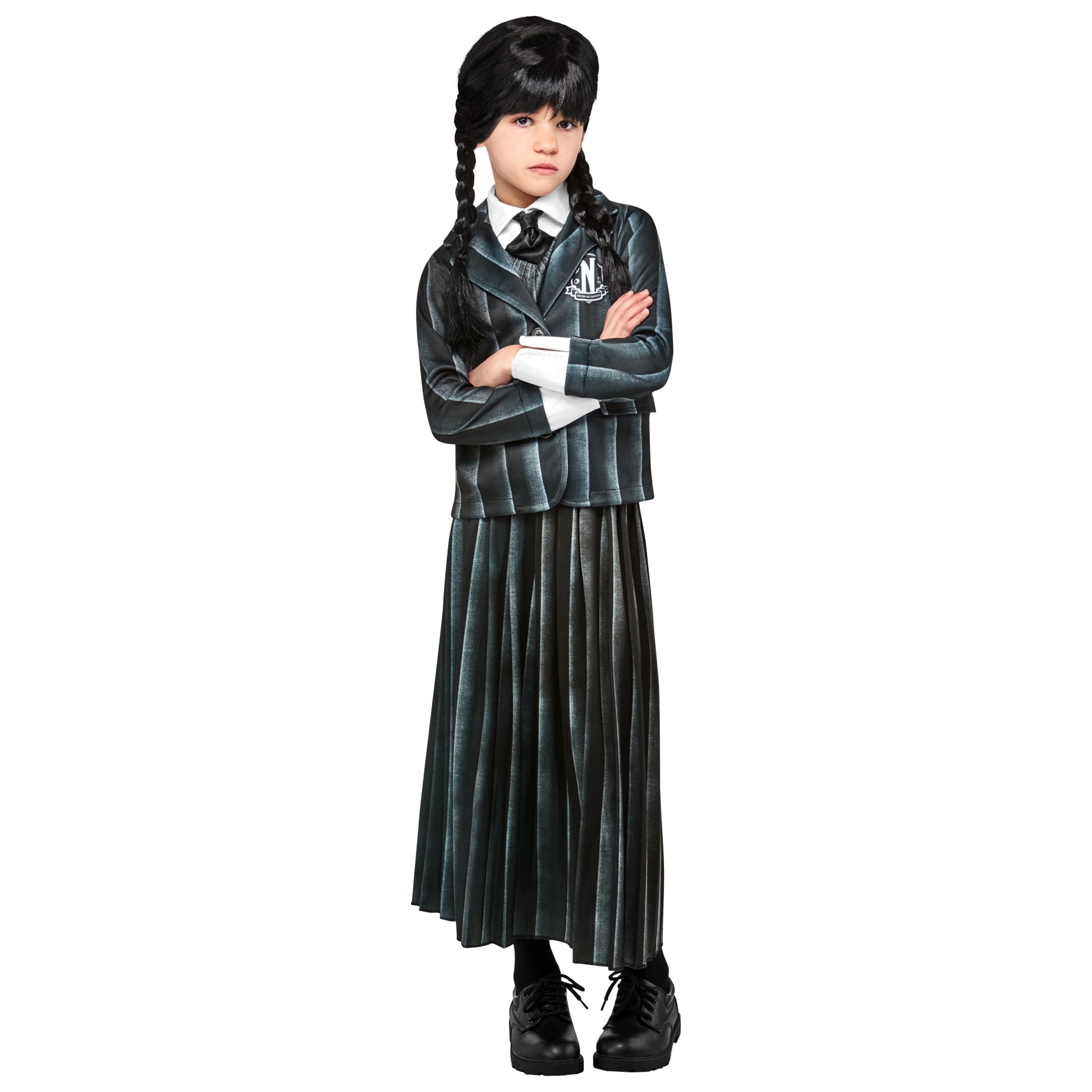 Wednesday Addams  Wednesday addams halloween costume, Halloween costumes  for girls, Family halloween