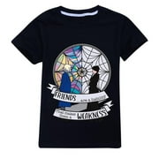 Wednesday Addams Girls T-Shirt Summer Kids Movie Characters Print Tops for 4-13 Years Birthday Gifts