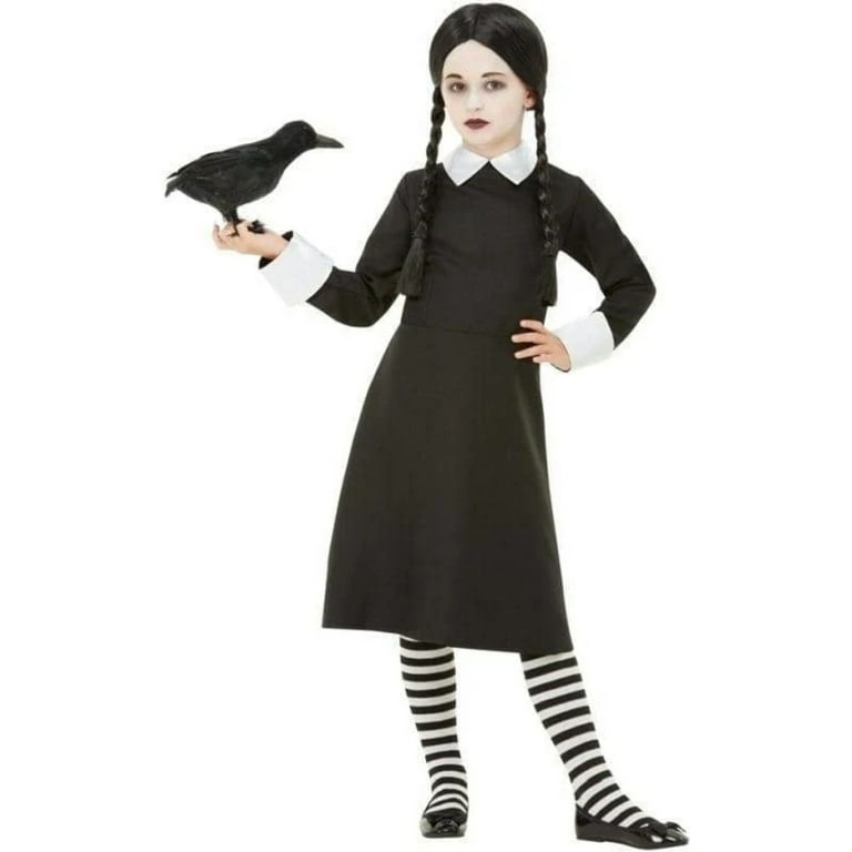 Wednesday Addams Gothic School Girl Costume Child Black Wednesday Addams Gothic School Girl Costume Child Black