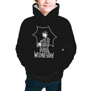 Wednesday Addams Hooded For Children'S, 3d Printed Pullovers. Kid Sports Hoodie. Polyester Hooded Sweatshirt.