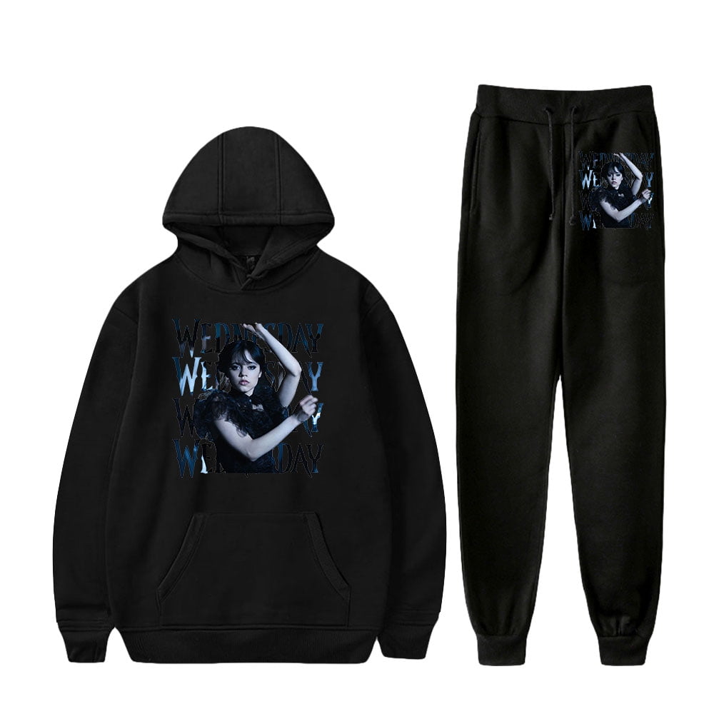 Wednesday Addams Hoodie and Pants Two Pieces Sets For Men
