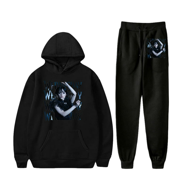 Wednesday Addams Hoodie and Pants Two Pieces Sets For Men