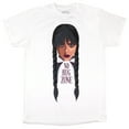 thumbnail image 1 of Wednesday Addams Men's No Hug Zone Zero Expression Adult T-Shirt, 1 of 5