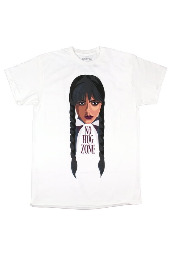 Wednesday Addams Men's No Hug Zone Zero Expression Adult T-Shirt